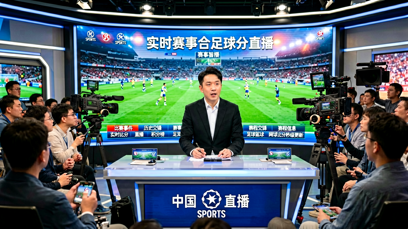 体育赛事直播演播室和解说现场